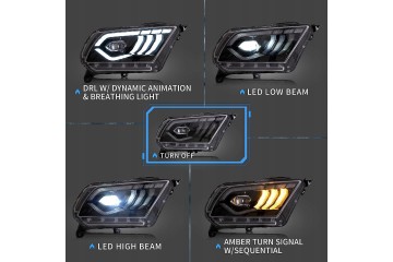 FORD MUSTANG 2010 2014 LAMP EUROPE SET LEFT RIGHT LED VLAND Installation side left right