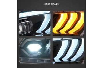 Faros LED Vland Negros para Ford Mustang 2010-2014 Izquierdo y Derecho