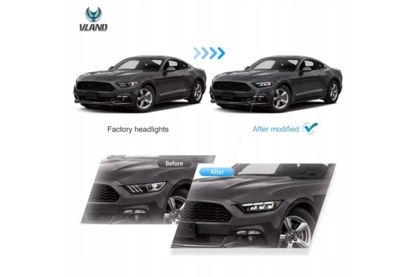 FORD MUSTANG 2015 2017 LAMP FULL LED LEFT RIGHT VLAND EU STYLE S650 Version American