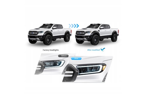 Full Led Ford Ranger Headlights Ford Ranger T6 2016 2023 Part manufacturer VLAND