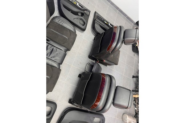 Sofá de asientos Audi A8 D4 cuero negro y Alcántara