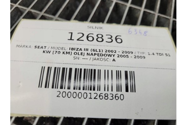 Motor Completo BNM 1.4 TDI 69 SEAT Ibiza III