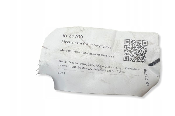 MOST DYFER 36 11 Mercedes Vito Viano W639 2 2 CDI Catalog number of the part MAW26196
