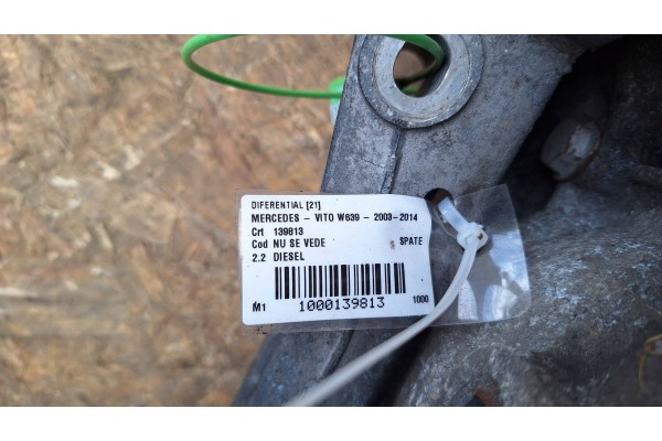 Difusor Puente Trasero 38 11 A6393501314 Mercedes Vito Viano W639 Lift