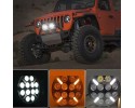 4X 9 Long Range LED Headlight with Orange White Flashing Light Car type 4x4 SUV buses undefined trucks cargo vans passenger cars
