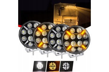 4X 9 Long Range LED Headlight with Orange White Flashing Light EAN GTIN 6900549557123
