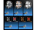 4X 9 LED Luz de Conducción con Luz Intermitente Ámbar/Blanca