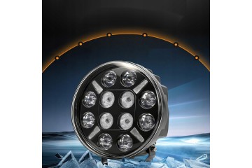 4X 9 LED Luz de Conducción con Luz Intermitente Ámbar/Blanca