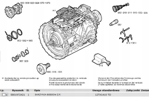 Gearbox TRAXON ZF 12TX1410TD 12TX1410 Euro 6 Cursor 9 E6