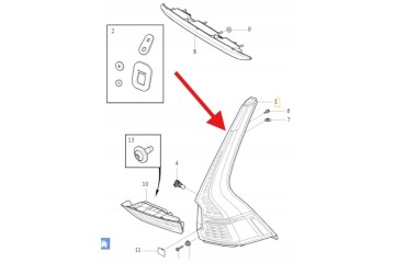 REAR RIGHT BODY LAMP VOLVO XC60 2018 OE 31689690 Part manufacturer Volvo OE