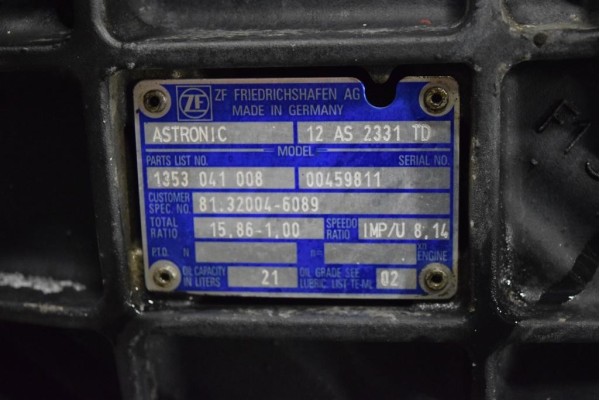 MAN TGX gearbox ZF 12 AS 2331 TD Retarder Transmission type automatic