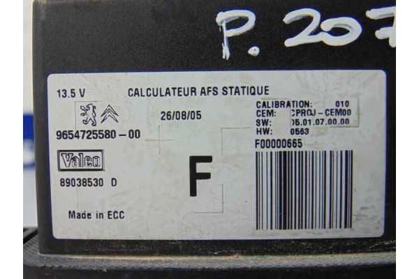 9654725580 MODULO ELECTRONICO PEUGEOT 207