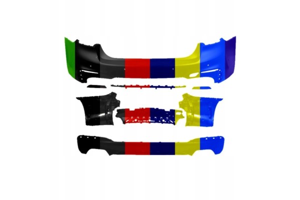 Rear bumper spoiler M PREF PDC 6 two double pipes BMW 5 G30 G31 G38 Catalog number of the part 5506 00 0068951KP