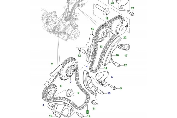 Timing JAGUAR F PACE E PACE XE XF 260 2 0 DIESEL INGENIUM Catalog number of the part JDE40593KIT
