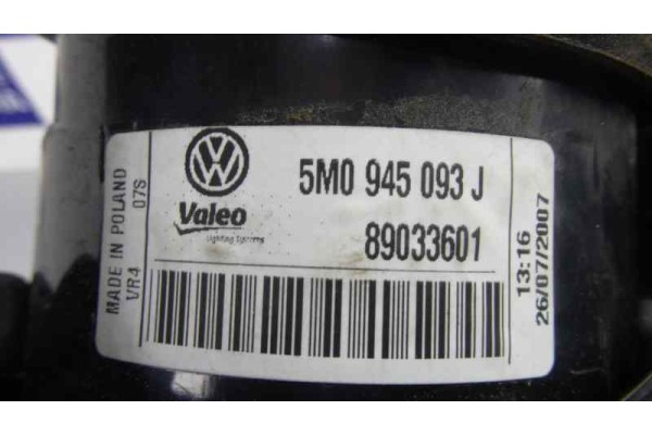 5M0945093J PILOTO TRASERO IZQUIERDO INTERIOR VOLKSWAGEN GOLF PLUS V (5M1)