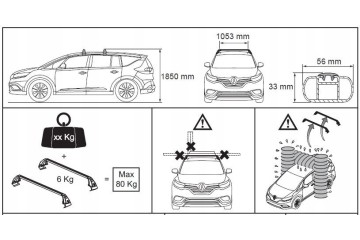 Roof crossbars RENAULT ESPACE V 5 ASO OE Catalog number of the part 8201727794