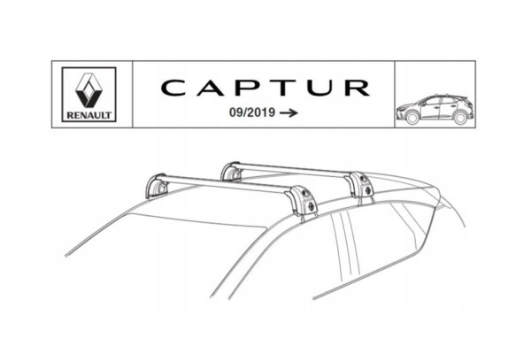 Roof crossbars RENAULT CAPTUR II MITSUBISHI ASX 2 beams trunk OE Catalog number of the part 8201726817