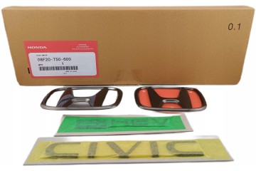 SET OF BLACK EMBLEMS HONDA CIVIC XI 08F20T50600 ORIGINAL