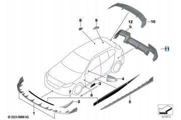 Difusor de carbono original M Performance para BMW Serie 1 F70 - 51125