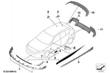 51165A89199 Outside mirror canopy carbon left BMW 1 F70 2 F74