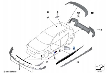 Cubierta de carbono original para espejo exterior derecho BMW M Perfor