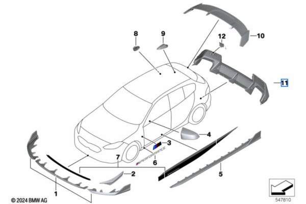 Difusor de carbono BMW M Performance Serie 1 F70