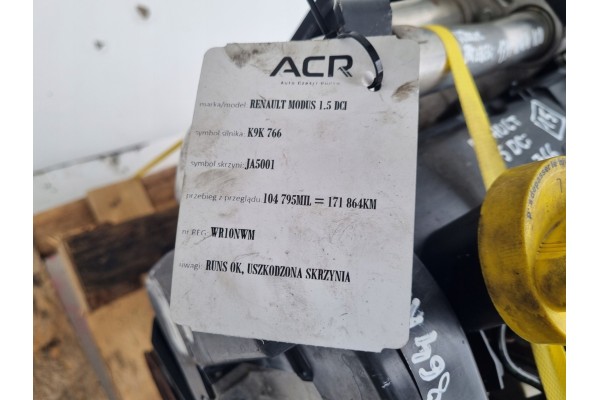 Motor Renault Modus 1.5 DCI 86CV K9K766 con accesorios parciales y kil