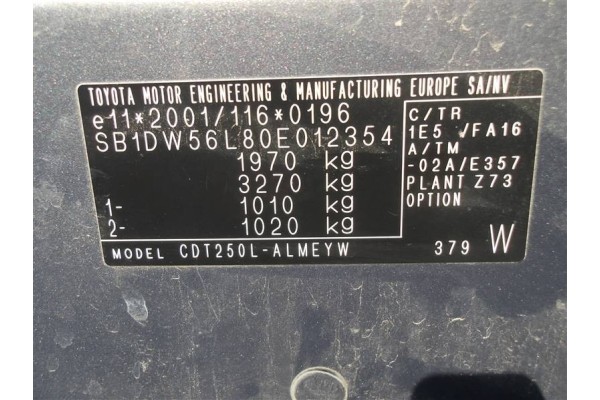 ENGINE TOYOTA AVENSIS T25 2 0 D4D 2 0 D4D 1CD FTV 116 FILM Quality of parts according to GVO O original with manufacturer s logo