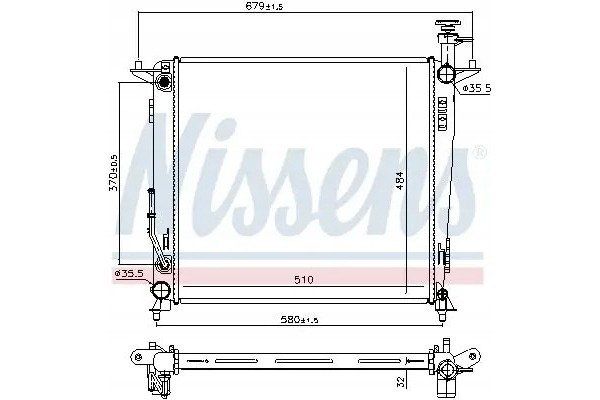 WATER COOLER 666223 NISSENS KIA SORENTO Packaging status original
