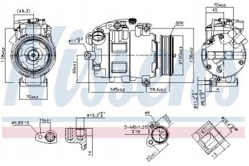 COMPRESSOR AIR CONDITIONING COMPRESSOR 890068 NISSENS Catalog number of the original SEAT 4471501542 SEAT 4471501720 SEAT 447190