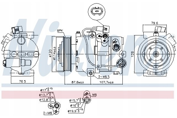 Compressor air conditioning NISSENS 890563 Part manufacturer Nissens