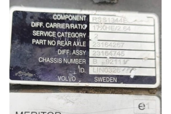 Bridge insert Dyfer VOLVO FM4 FH4 RSS1344E MS13 17X HE 2 64 37 14 Renault Packaging status replacement