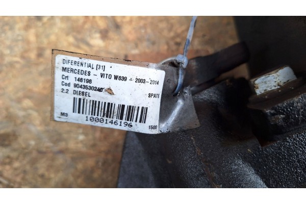 Difusor Puente Trasero 38 11 A6393501314 Mercedes Vito Viano W639 Lift