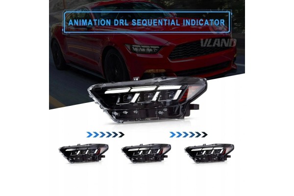 Headlights Lamp L R Led Tuning New 2023 2024 look Ford Mustang VI 6 15 18 Installation side left right