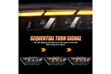 Headlights Lamp L R Led Tuning New 2023 2024 look Ford Mustang VI 6 15 18 Car type passenger cars