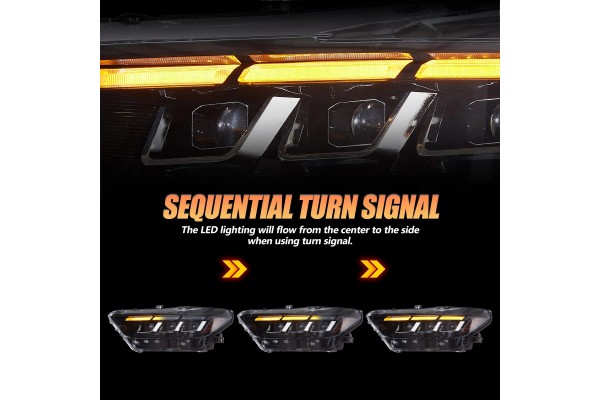 Headlights Lamp L R Led Tuning New 2023 2024 look Ford Mustang VI 6 15 18 Car type passenger cars