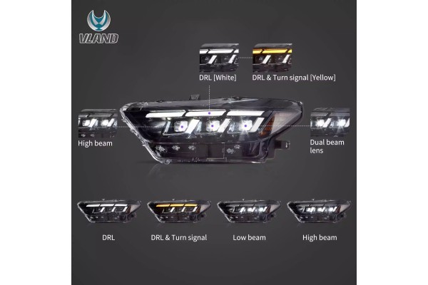 Juego de Faros Full LED, Izquierdo y Derecho, Estilo Vland EU S650 par