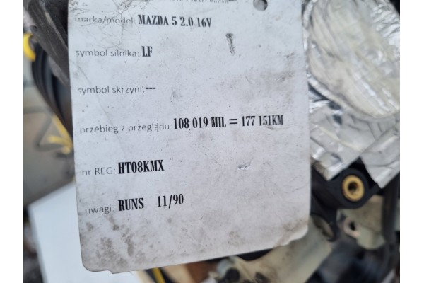 Motor Mazda 6 2.0 16V LF LF20 con compresión correcta
