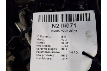 Audi A8 S8 D4 4H 2010 Complete CDT 3 0 TDI engines Catalog number of the part CDT