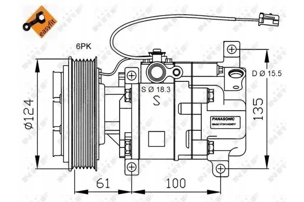 COMPRESSOR AIR CONDITIONING COMPRESSOR 32820G NRF MAZDA Quality of parts according to GVO Q original with factory logo OEM OES