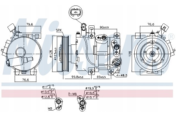 Compressor air conditioning NISSENS 890562 Part manufacturer Nissens