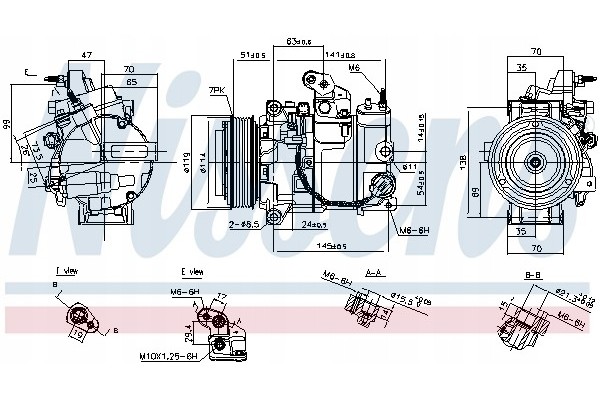 Compressor air conditioning NISSENS 890816 Part manufacturer Nissens