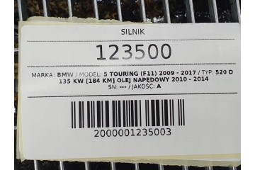 Motor N20 N20B20B 520 2.0 F10 F11 F30 BMW Gasolina Completo
