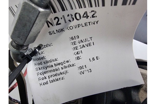 ENGINE COMPLETE K4MA708 1 6 107 KM RENAULT MEGANE I Part manufacturer Renault OE