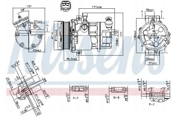 COMPRESSOR AIR CONDITIONING COMPRESSOR 890074 NISSENS Catalog number of the original ALFA ROMEO 51820448 ALFA ROMEO 51897475 ALF
