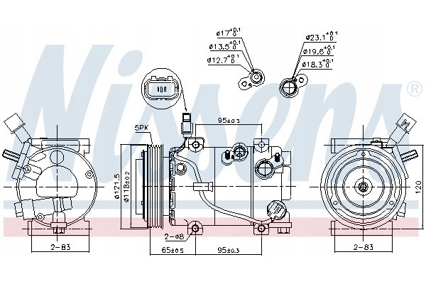 Compressor air conditioning NISSENS 890640 Part manufacturer Nissens