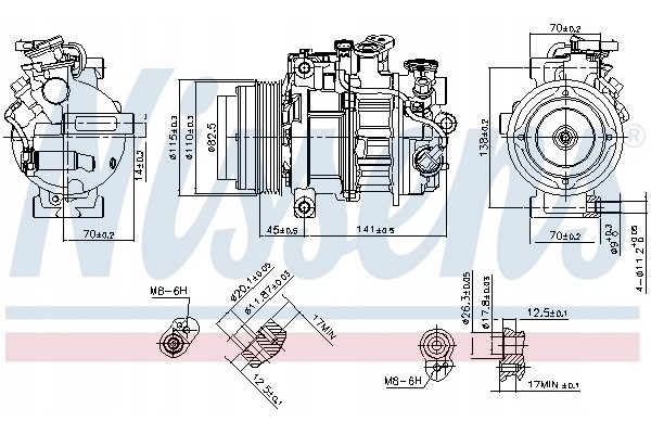 Compressor air conditioning NISSENS 890717 Part manufacturer Nissens