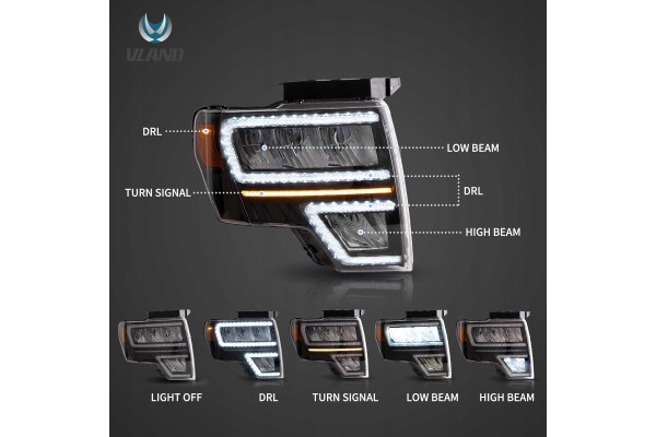 HEADLAMPS VLAND FORD F 150 F150 09 14 Part manufacturer VLAND