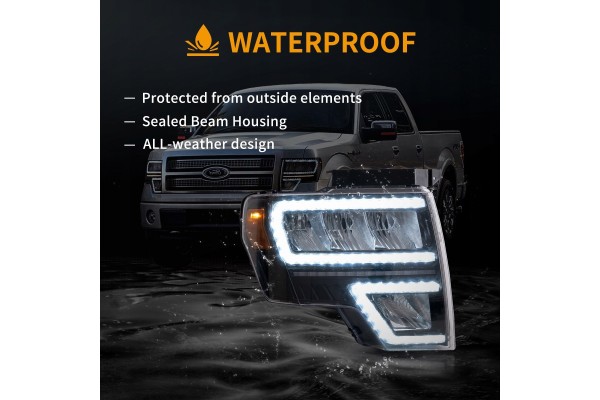 HEADLAMPS VLAND FORD F 150 F150 09 14 Type of low beam headlights LED