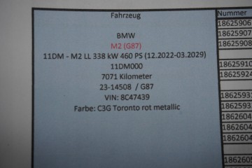 Motor y Transmisión BMW M2 M3 M4 G87 G80 G81 G82 S58B30A 7071 km
